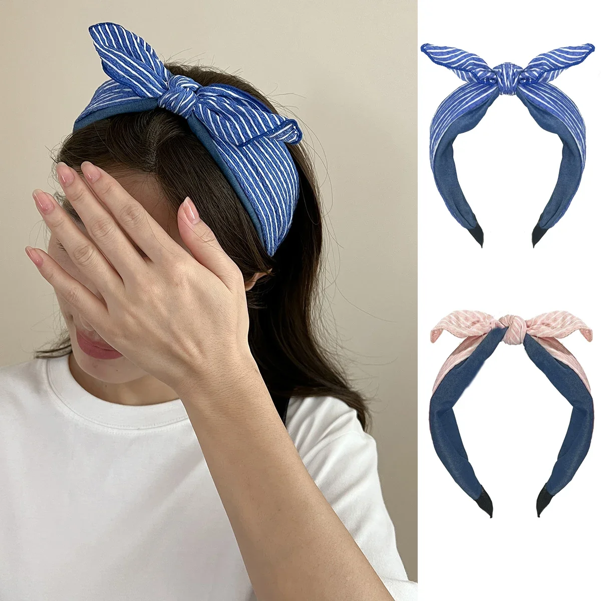 Simple and Elegant Waist Blue Striped Headband with a High Level of Appearance Bow Headband
Simple and Elegant Waist Blue Striped Headband with a High Level of Appearance Bow Headband