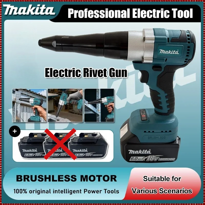 Makita Brushless Electric Rivet Gun LED Cordless Multifunctional Rivet Nut Gun Automatic Riveting Tool For Makita Battery
Makita Brushless Electric Rivet Gun LED Cordless Multifunctional Rivet Nut Gun Automatic Riveting Tool For Makita Battery
