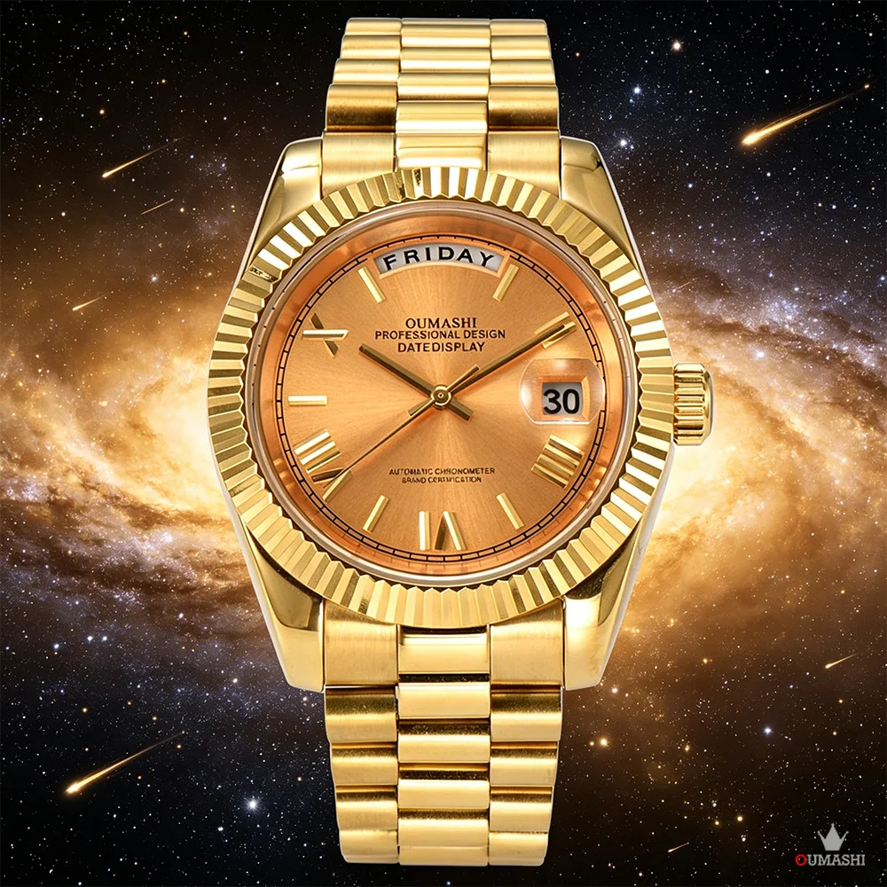 36mm/39mm Miyota 8285 Watch High Quality Golden Automatic Mechanical Watch Stainless Steel Sapphire Glass Waterproof Case Watch
36mm/39mm Miyota 8285 Watch High Quality Golden Automatic Mechanical Watch Stainless Steel Sapphire Glass Waterproof Case Watch