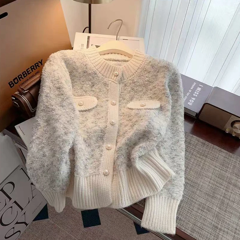 Autumn Winter Elegant women Cardigan Korean chic Thick warm Single breasted sweater Y2K female Casual o neck Crop knit Coats
Autumn Winter Elegant women Cardigan Korean chic Thick warm Single breasted sweater Y2K female Casual o neck Crop knit Coats