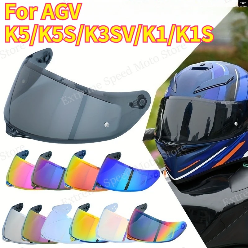 Motorcycle Helmet Visor for AGV K5/K5S/K3SV/K1/K1S, Anti-UV Plated Lens, Day & Night Use, Multiple Colors Available
Motorcycle Helmet Visor for AGV K5/K5S/K3SV/K1/K1S, Anti-UV Plated Lens, Day & Night Use, Multiple Colors Available