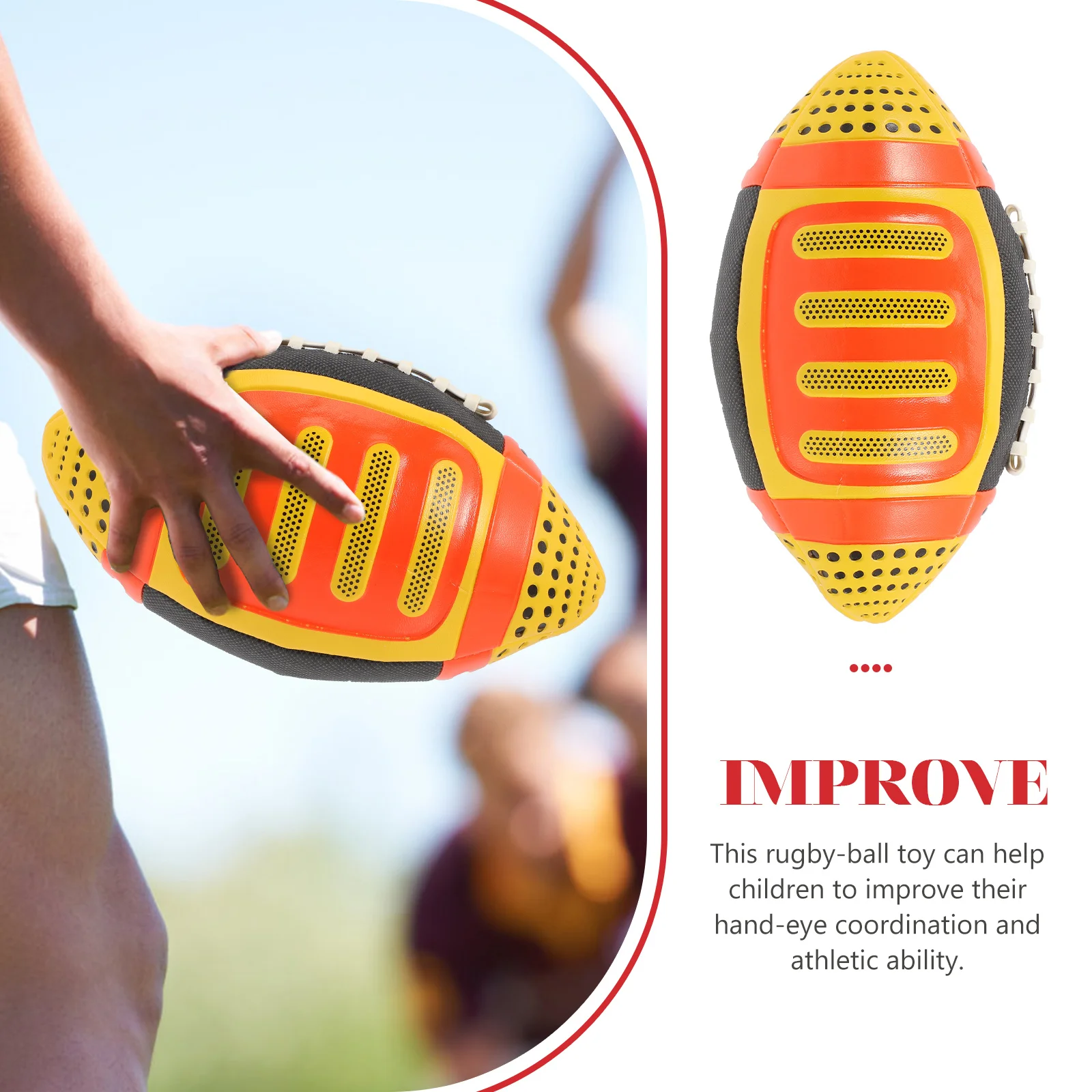 1pc Yellow Kids Ball Toy Safe Elastic Rugby Toy PU Material Children Sports Outdoor School Fun Gift Team
1pc Yellow Kids Ball Toy Safe Elastic Rugby Toy PU Material Children Sports Outdoor School Fun Gift Team