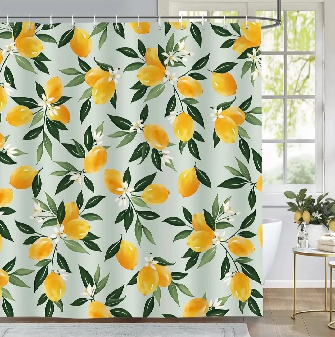 Yellow Lemon Shower Curtain Fresh Fruit Orange Honey Peach Bathroom Partition Curtains Waterproof Fabric Decoration with 12Hooks
Yellow Lemon Shower Curtain Fresh Fruit Orange Honey Peach Bathroom Partition Curtains Waterproof Fabric Decoration with 12Hooks