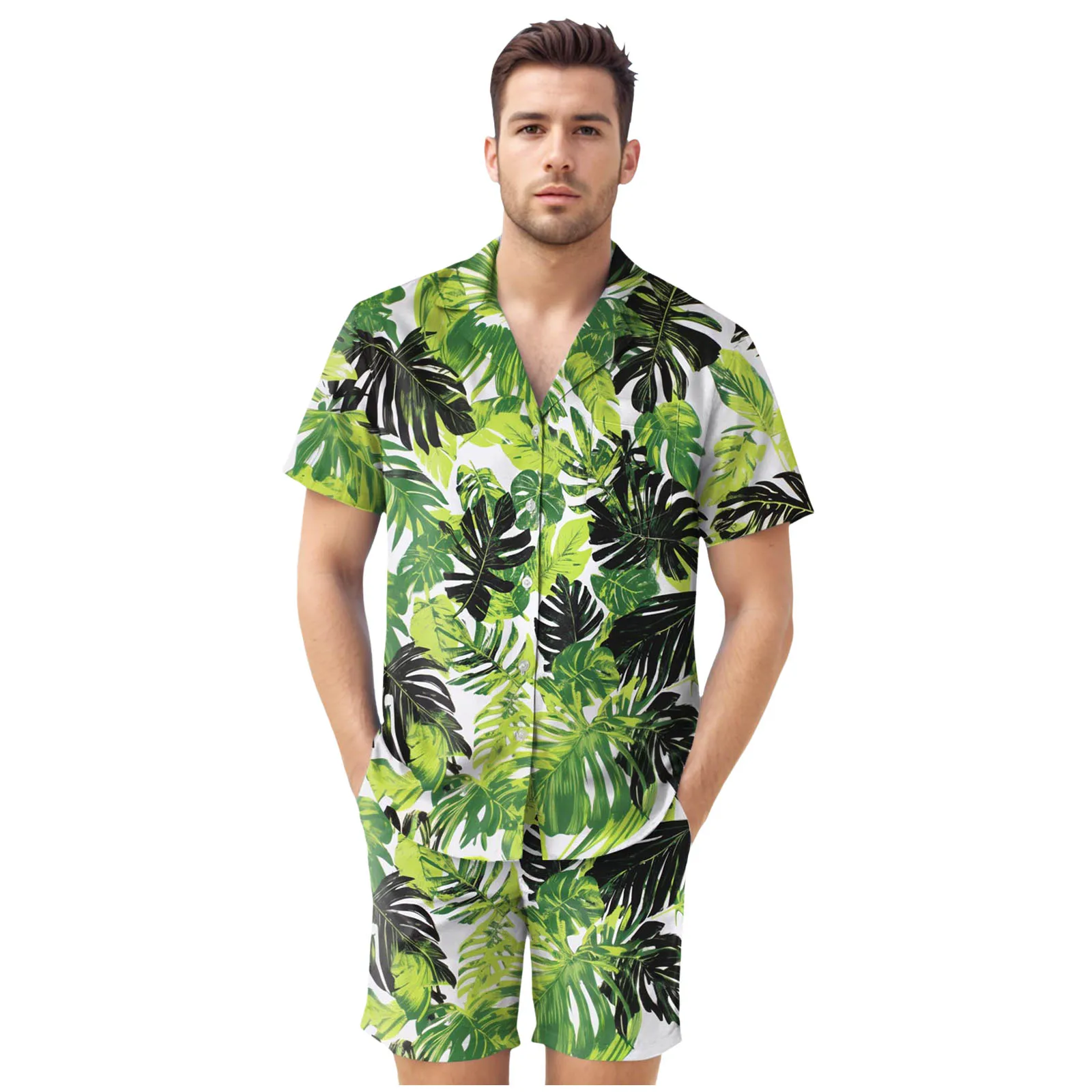 Buttons Suit Men's Hawaii Floral Printed Short Sleeved Shirt And Shorts Two Piece Suit Tailcoat Suit for Men
Buttons Suit Men's Hawaii Floral Printed Short Sleeved Shirt And Shorts Two Piece Suit Tailcoat Suit for Men