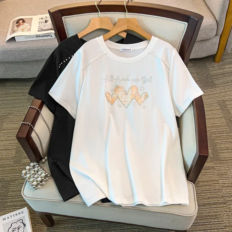 170Kg Plus Size Women's Bust 170 Summer Loose Short Sleeve Round Neck Nail Bead T-Shirt 4XL 5XL 6XL 7XL 8XL 9XL
170Kg Plus Size Women's Bust 170 Summer Loose Short Sleeve Round Neck Nail Bead T-Shirt 4XL 5XL 6XL 7XL 8XL 9XL