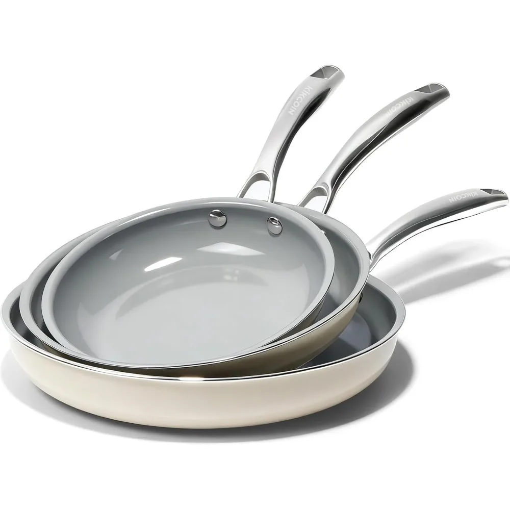 3 Piece Nonstick Ceramic Frying Pan Set 8 9.5 11 Inch Stay Cool Handle Induction Safe PFAS Free Oven Dishwasher
3 Piece Nonstick Ceramic Frying Pan Set 8 9.5 11 Inch Stay Cool Handle Induction Safe PFAS Free Oven Dishwasher