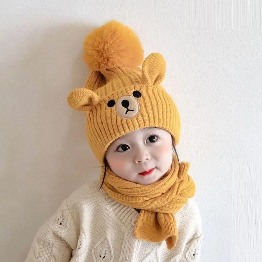 Comfortable Bear Children Scarf Hat Set Cartoon Warm Wool Beanie Knitting Neck Warmer Warm Knitted Cap Cloth Accessories
Comfortable Bear Children Scarf Hat Set Cartoon Warm Wool Beanie Knitting Neck Warmer Warm Knitted Cap Cloth Accessories