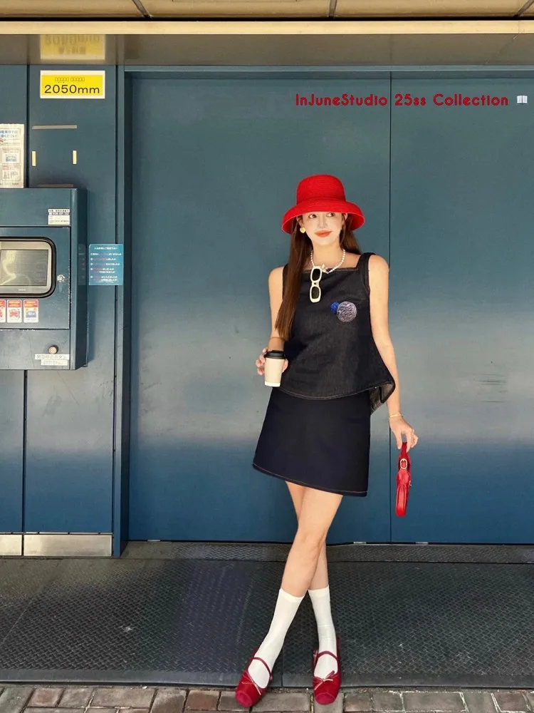 Комплект InJuneStudio: винтажная юбка и джинсы с вырезами и завязками, маленький квадратный воротник, для прогулок по парку Инокайра
Комплект InJuneStudio: винтажная юбка и джинсы с вырезами и завязками, маленький квадратный воротник, для прогулок по парку Инокайра