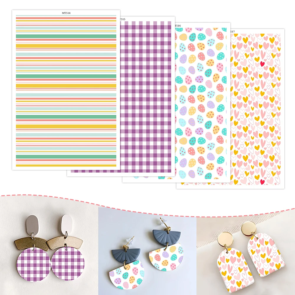 Grid Stripe Easter Egg Heart Youth Style Soft Ceramic Earrings Water Transfer Paper Sticker For Jewelry Making
Grid Stripe Easter Egg Heart Youth Style Soft Ceramic Earrings Water Transfer Paper Sticker For Jewelry Making