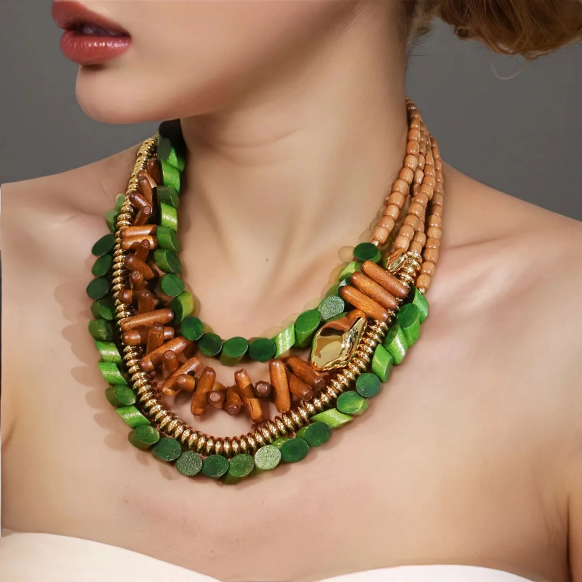 Statement Beads Necklace Handmade for Woman Girl Trendy Wedding Party Jewelry
Statement Beads Necklace Handmade for Woman Girl Trendy Wedding Party Jewelry