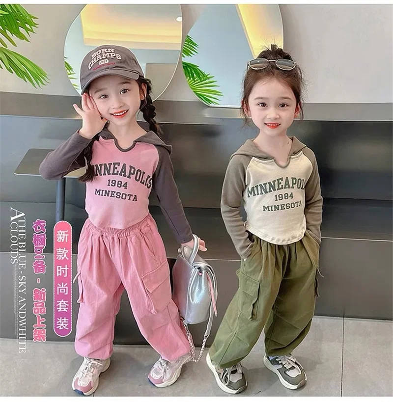Girls Casual Suits Spring New Long Sleeve Tops+Cargo Work Pants Two-piece Sets Kids Clothes Autumn Fashion Straight Outfits
Girls Casual Suits Spring New Long Sleeve Tops+Cargo Work Pants Two-piece Sets Kids Clothes Autumn Fashion Straight Outfits