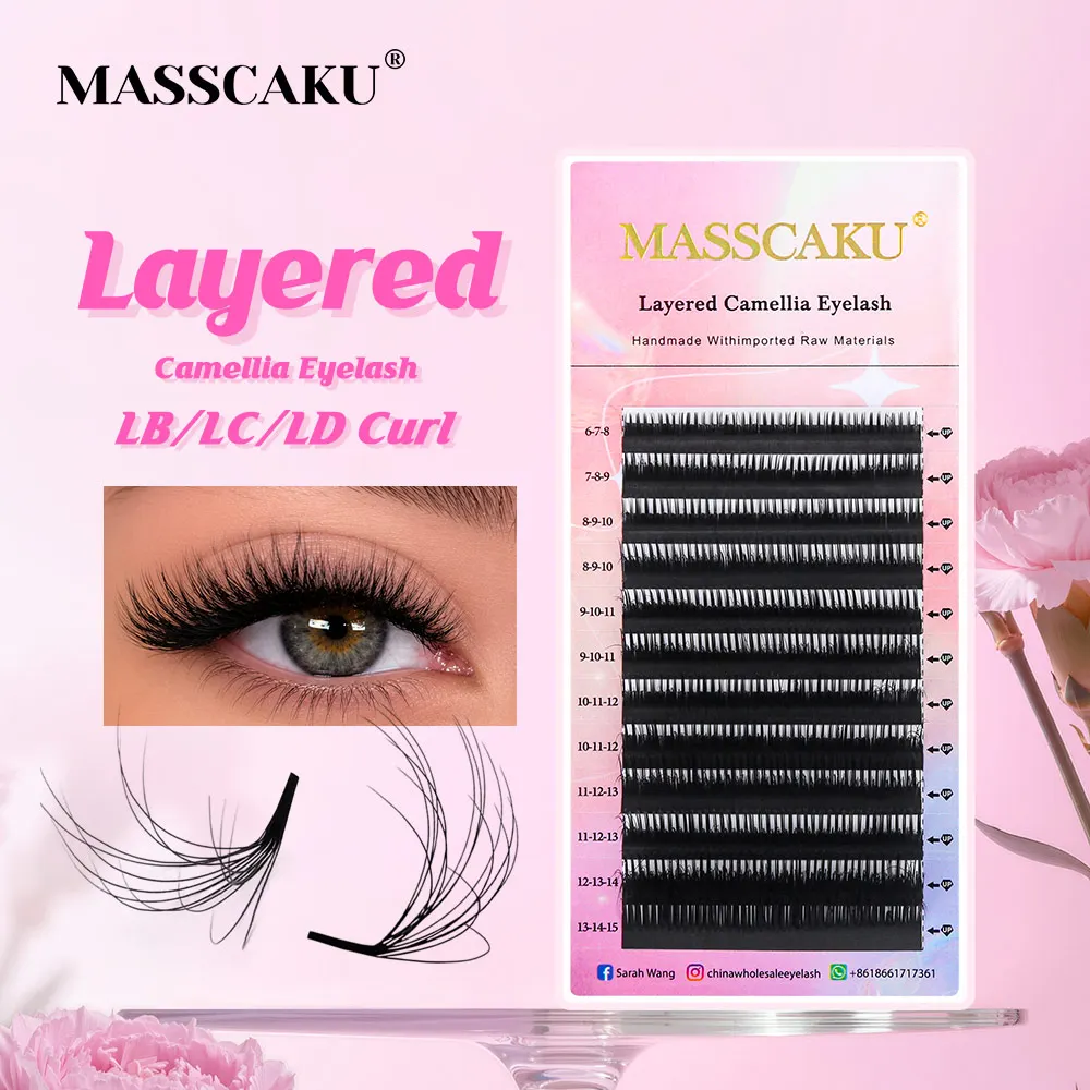 MASSCAKU Double Layer Lash Extensions Camellia Volume Fans LB LC LD Curl Wispy Natural Look 0.07mm Mixed 8-15mm
MASSCAKU Double Layer Lash Extensions Camellia Volume Fans LB LC LD Curl Wispy Natural Look 0.07mm Mixed 8-15mm