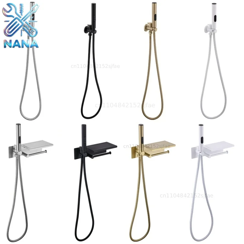 High Quality Brushed Bidet 3 Functions Sprayer Concealed Button Brass Valve with Commodity Shelf Paper Holder Plastic Sprayer
High Quality Brushed Bidet 3 Functions Sprayer Concealed Button Brass Valve with Commodity Shelf Paper Holder Plastic Sprayer