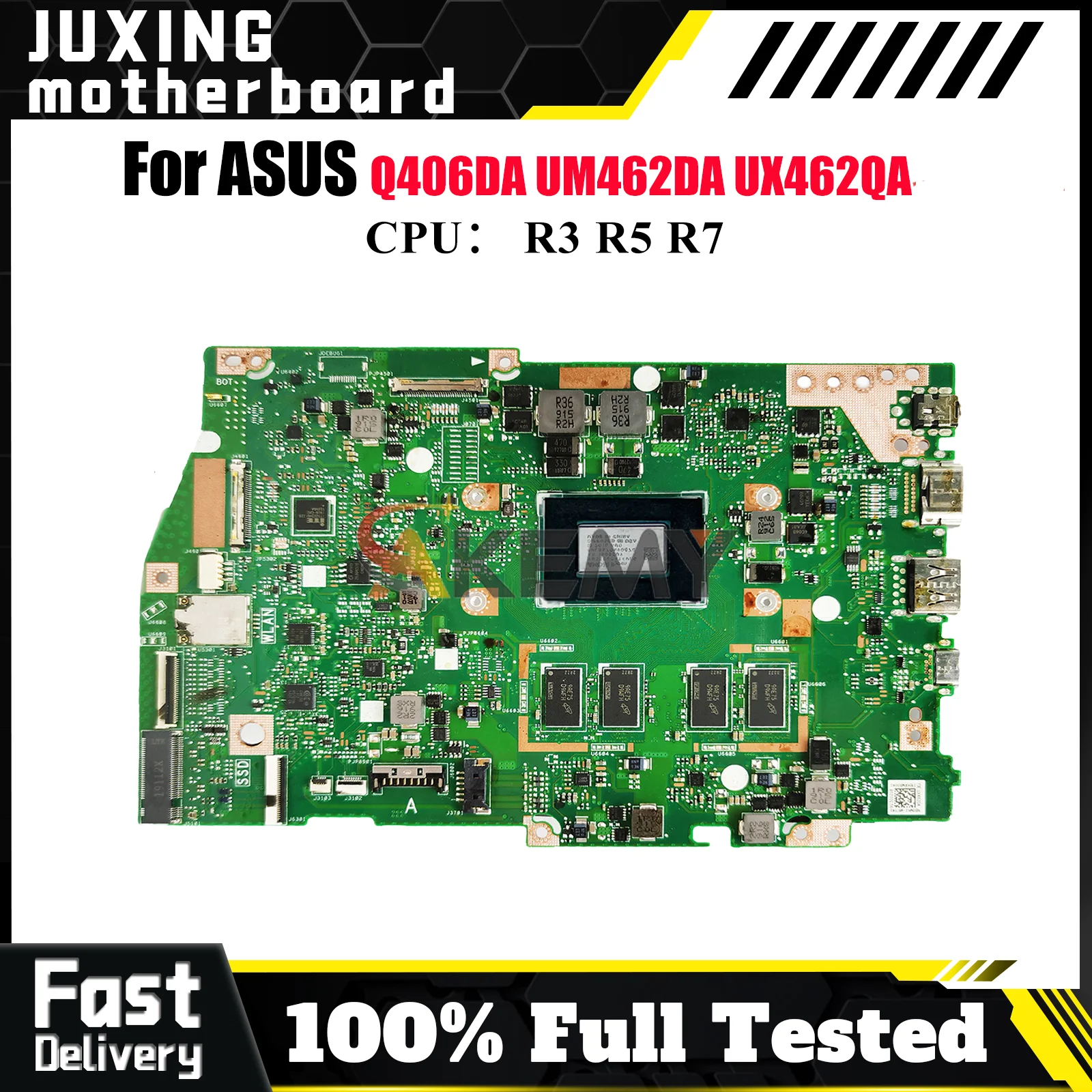 UX462DA Laptop Motherboard For ASUS ZenBook UX462D UM462DA UX462DA UX462QA Q406DA Mainboard With R3 R5 R7 CPU 100% tests OK stk 
UX462DA Laptop Motherboard For ASUS ZenBook UX462D UM462DA UX462DA UX462QA Q406DA Mainboard With R3 R5 R7 CPU 100% tests OK stk