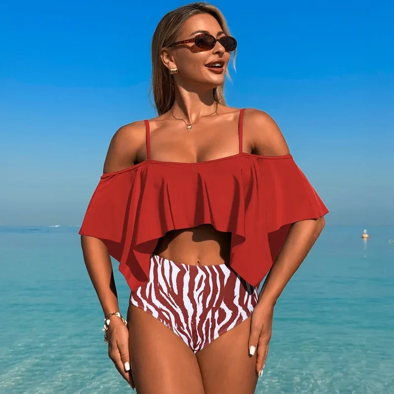 Split Swimsuit Off Shoulder Split High Waist Beach Wear With Ruffled Edge Bikini Shorts For Women 2 Piece Bikini Sets
Split Swimsuit Off Shoulder Split High Waist Beach Wear With Ruffled Edge Bikini Shorts For Women 2 Piece Bikini Sets