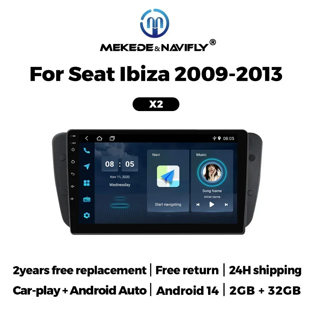 Carplay Auto Android 14 Radio Multimedia Player Car Accessories Suitable for Seat Ibiza MK4 6J 2009-2013 1024*600 2G+32GB Stereo
Carplay Auto Android 14 Radio Multimedia Player Car Accessories Suitable for Seat Ibiza MK4 6J 2009-2013 1024*600 2G+32GB Stereo