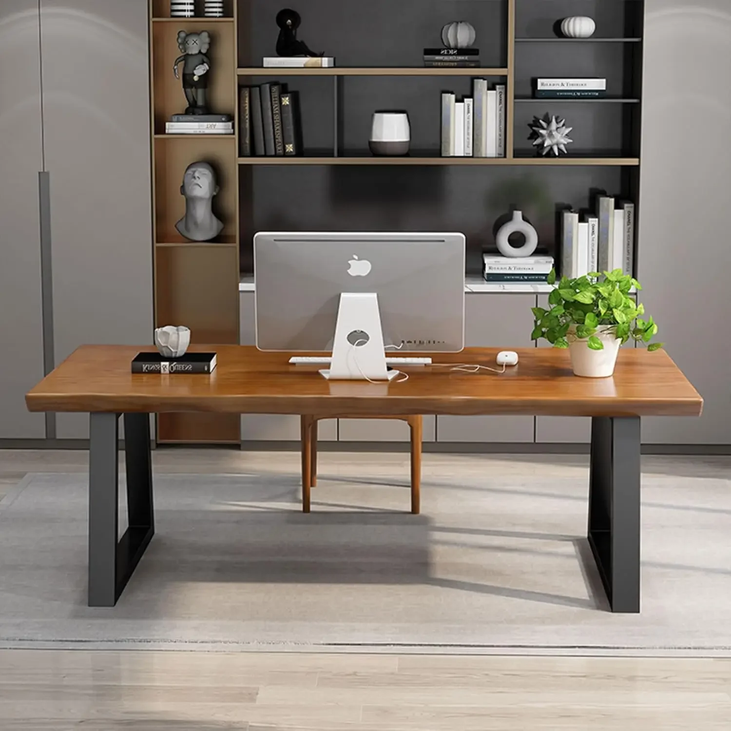 Solid wood administrative computer desk, 63 inch rural style large office desk, modern minimalist workstation business furniture
Solid wood administrative computer desk, 63 inch rural style large office desk, modern minimalist workstation business furniture