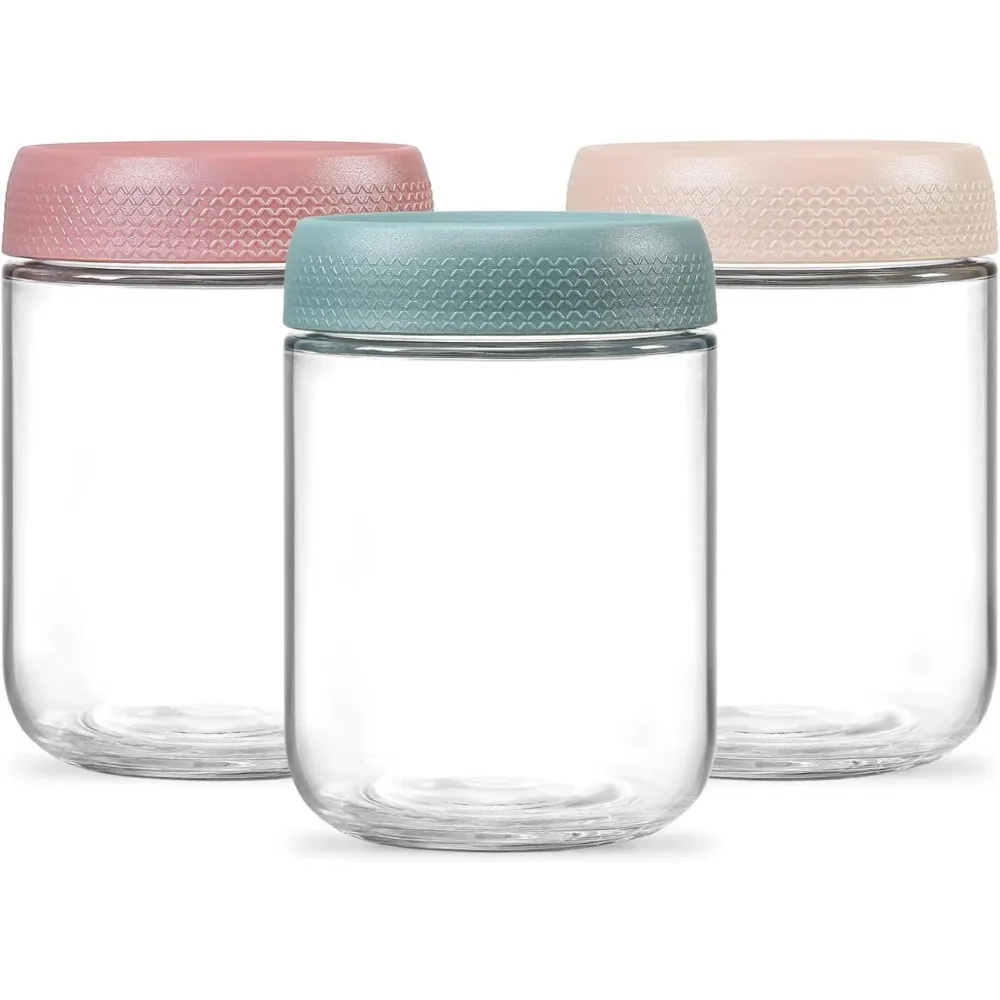 3pack 16oz Glass jars Airtight Lids Overnight Oats Containers Wide mouth Mason Salad jars Food Storage Snacks Yogurt
3pack 16oz Glass jars Airtight Lids Overnight Oats Containers Wide mouth Mason Salad jars Food Storage Snacks Yogurt
