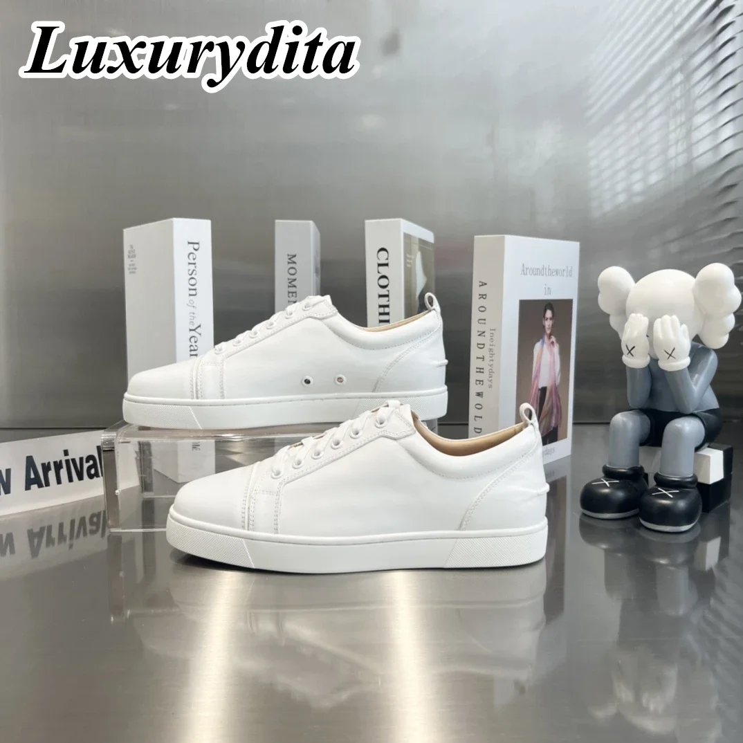 Top Quality Womens Trendy Casual Sneakers Luxury Mens Real Leather Tennis Shoes Designr Red Soled Tide Lovers Rivet Shoes HJ1320
Top Quality Womens Trendy Casual Sneakers Luxury Mens Real Leather Tennis Shoes Designr Red Soled Tide Lovers Rivet Shoes HJ1320