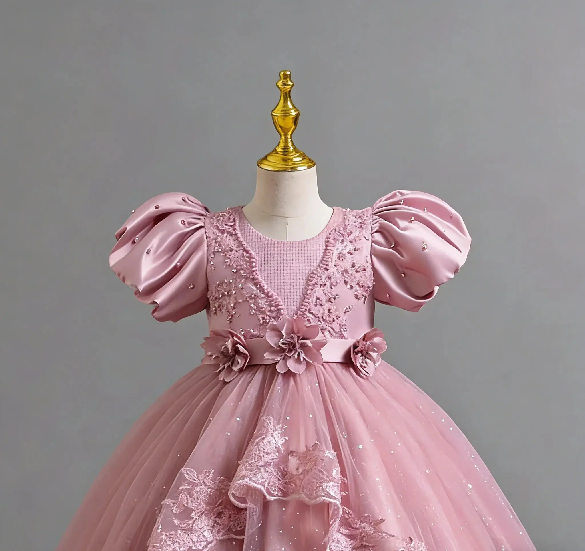 Princess Satin Customized Flower Girl Dress For Wedding Short Sleeve Lace Beading Girls First Communion Birthday Party Gowns
Princess Satin Customized Flower Girl Dress For Wedding Short Sleeve Lace Beading Girls First Communion Birthday Party Gowns