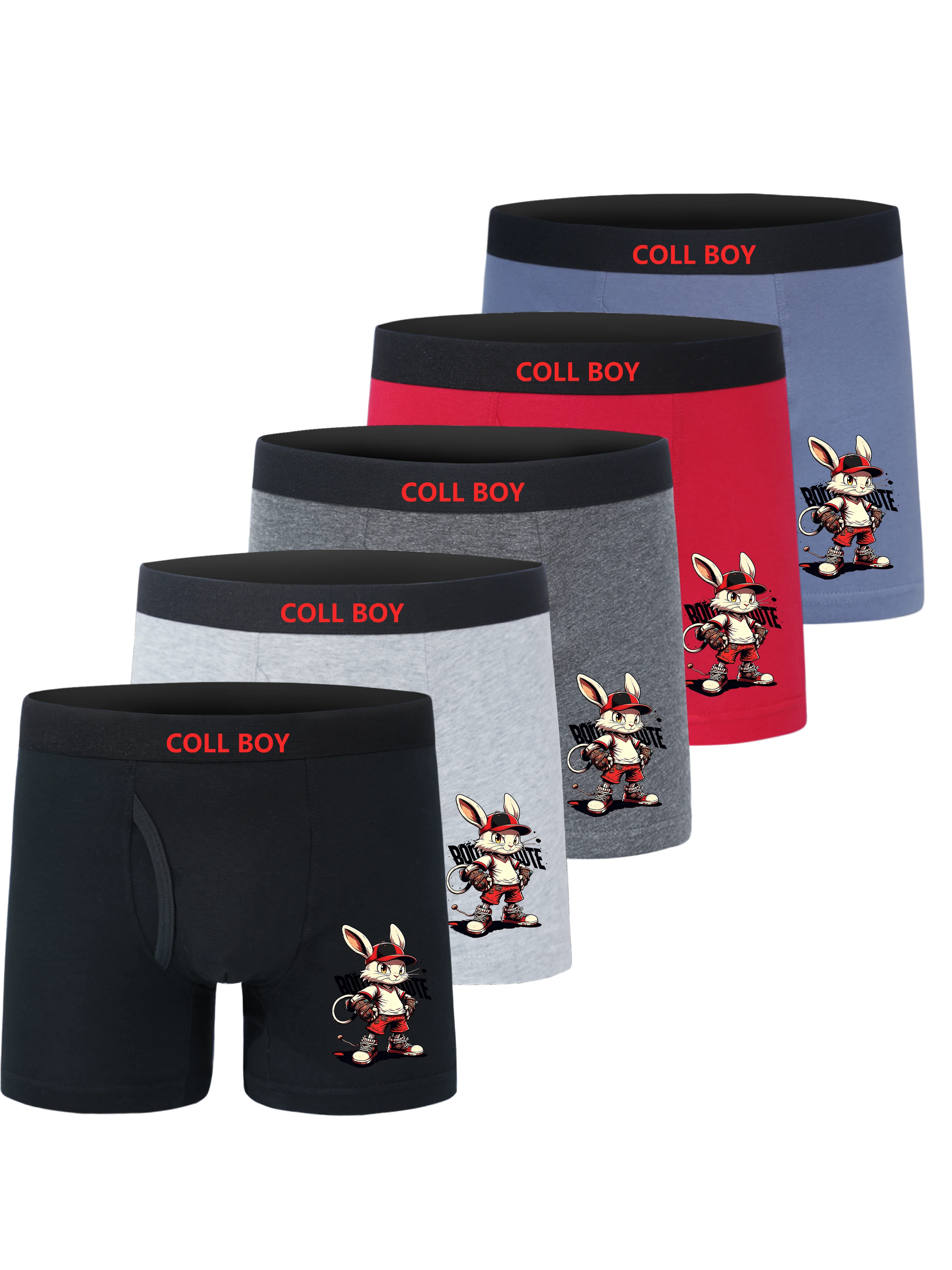 5PCS Boys Summer Cotton Boxer Briefs Children's Underwear Cute Rabbit Print Comfortable Streetwear Kids Underpants
5PCS Boys Summer Cotton Boxer Briefs Children's Underwear Cute Rabbit Print Comfortable Streetwear Kids Underpants