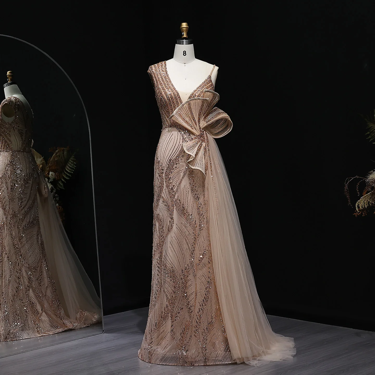 Sharon Said Champagne Mermaid Evening Dresses Luxury Beaded Side Skirt Black Formal Dresses for Women Wedding SS062 Customized
Sharon Said Champagne Mermaid Evening Dresses Luxury Beaded Side Skirt Black Formal Dresses for Women Wedding SS062 Customized