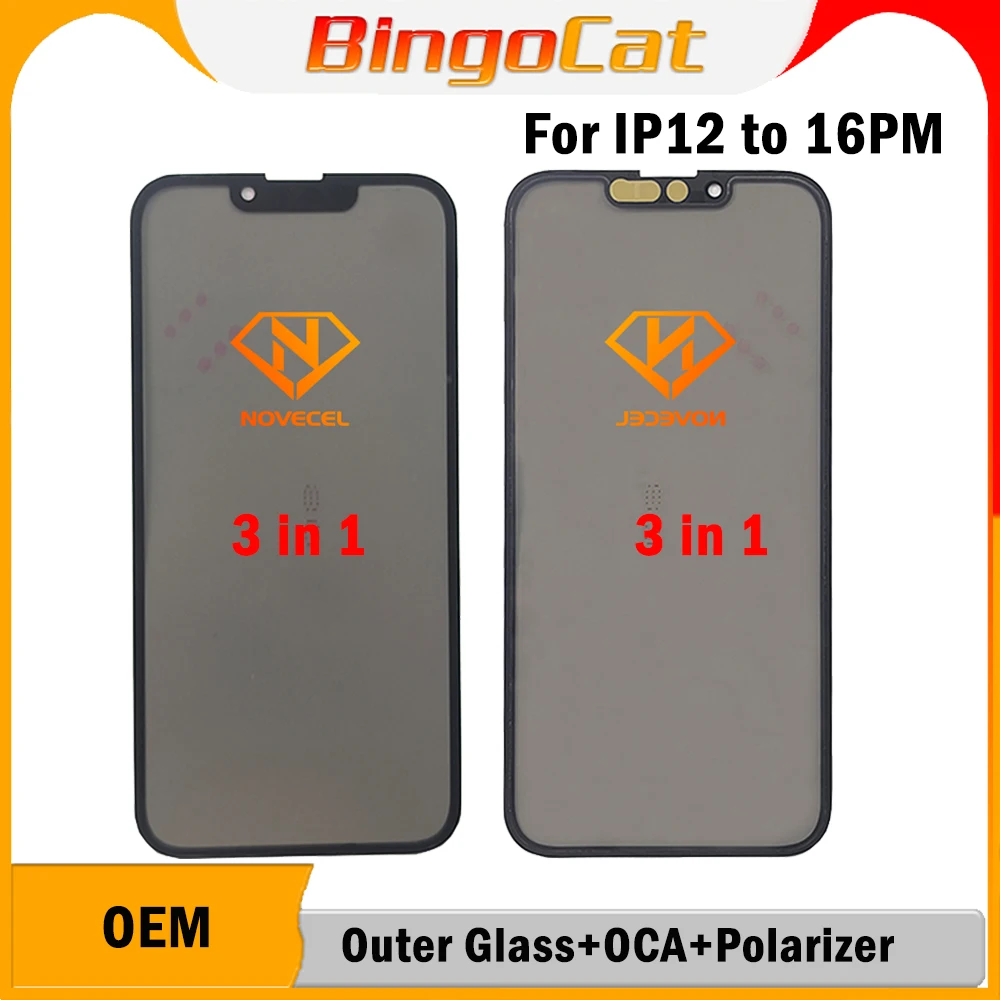 Novecel 5pc 1:1 OEM OCA Polarizer Glue Film Pre-installed Front Screen Outer Glass For iPhone 15 14Pro Max LCD Display Refurbish
Novecel 5pc 1:1 OEM OCA Polarizer Glue Film Pre-installed Front Screen Outer Glass For iPhone 15 14Pro Max LCD Display Refurbish