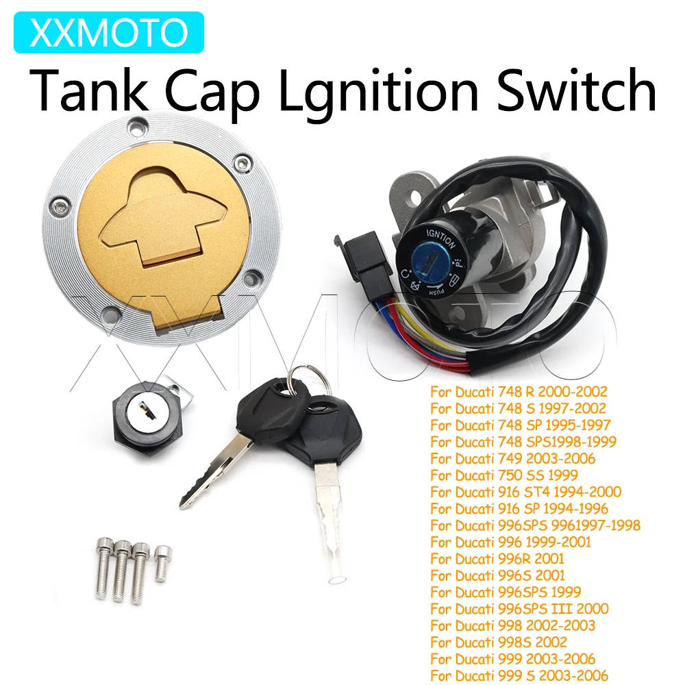 For Ducati 748 R S SP 749 750 SS 916 ST4 SP 996 SPS 998 999 S Motorcycle Fuel Gas Tank Cap Cover Lgnition Switch Key Kits
For Ducati 748 R S SP 749 750 SS 916 ST4 SP 996 SPS 998 999 S Motorcycle Fuel Gas Tank Cap Cover Lgnition Switch Key Kits
