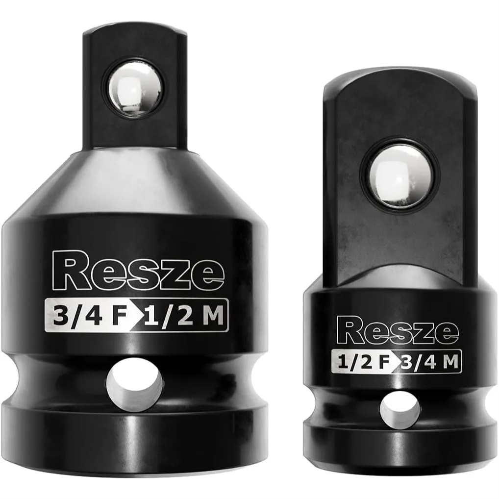 2Pcs Impact Socket Adapter And Reducer Set 3/4 To 1/2 And 1/2 To 3/4 Drive Square Adapter For Impact Wrench Mechanic Tools