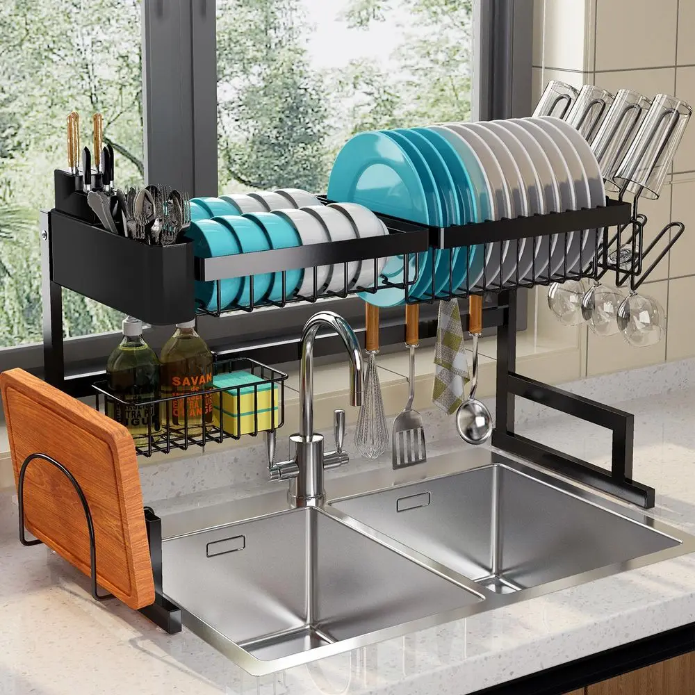 Sink 24.5 32 L Over Sink Dish Drying Rack Expandable Dimension SnapOn Design 2 Tier Large Kitchen Dish Rack Stainless
Sink 24.5 32 L Over Sink Dish Drying Rack Expandable Dimension SnapOn Design 2 Tier Large Kitchen Dish Rack Stainless