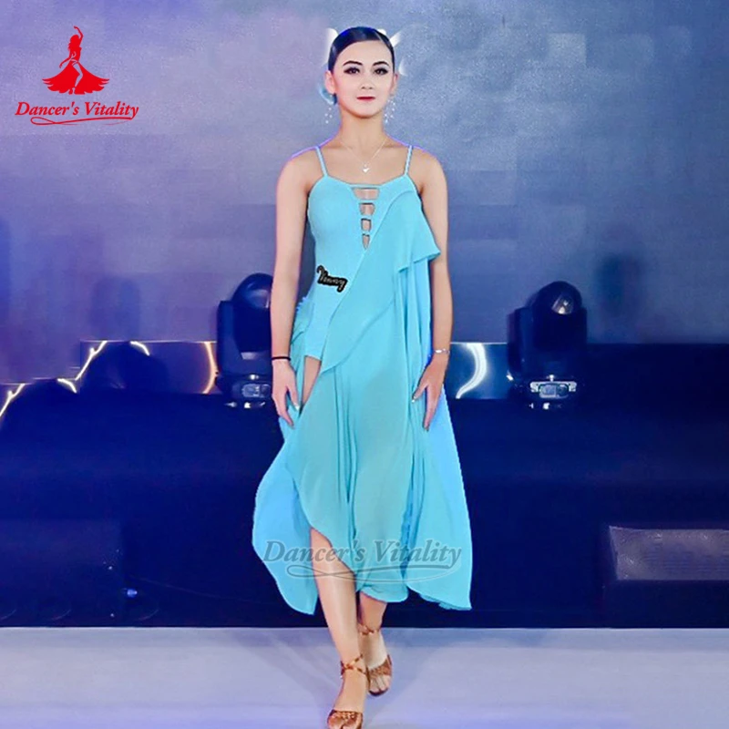 Teenager Chacha Rumba Perform Sling Dresses Customized Adult Latin Dance Front Deep-V Hollow Out Design Clothe Dancer's Vitality
Teenager Chacha Rumba Perform Sling Dresses Customized Adult Latin Dance Front Deep-V Hollow Out Design Clothe Dancer's Vitality