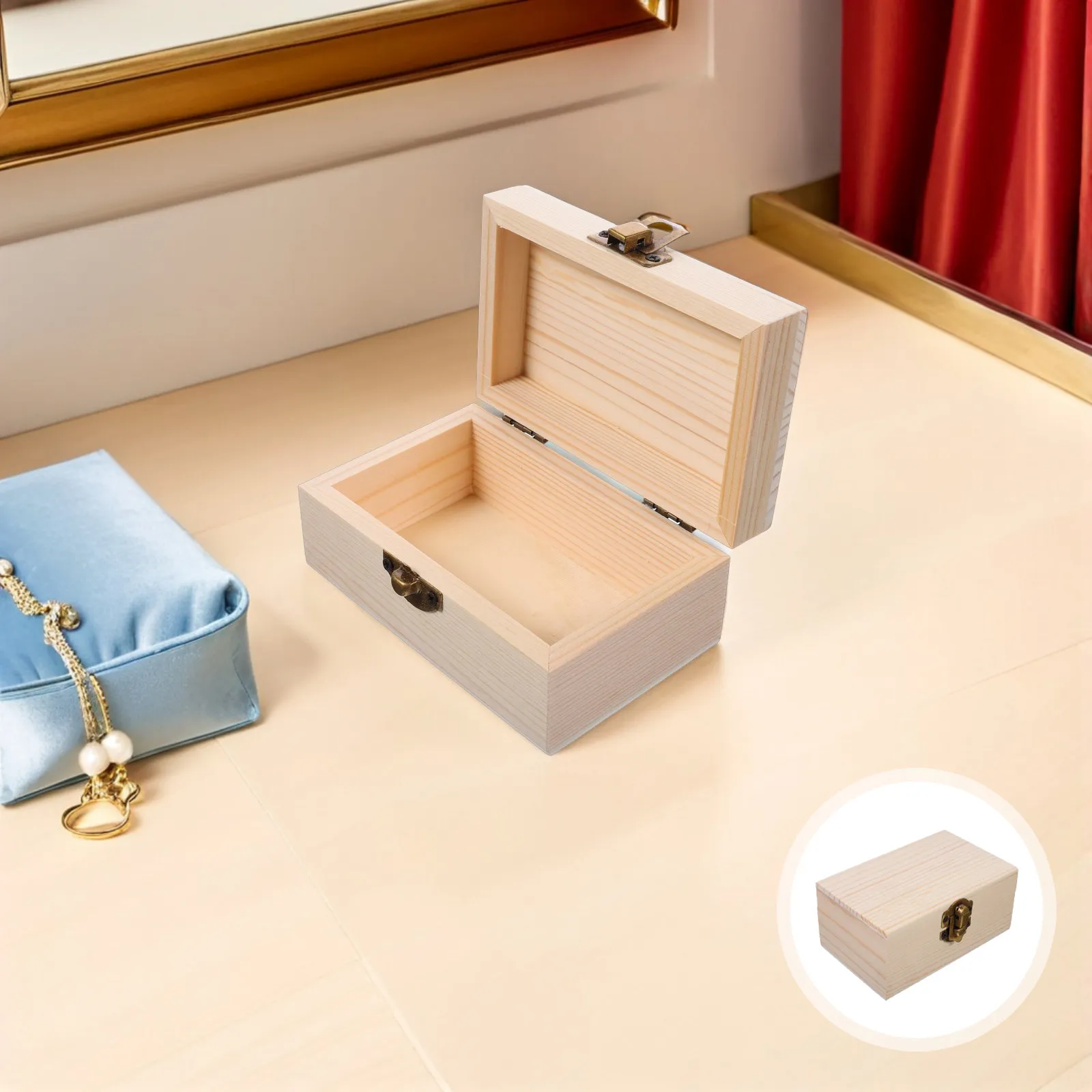 2Pcs Unfinished Pine Jewelry Box Set Small Hinged Lid DIY Craft Storage Container Rustic Natural Wood Treasure Chest for Art
2Pcs Unfinished Pine Jewelry Box Set Small Hinged Lid DIY Craft Storage Container Rustic Natural Wood Treasure Chest for Art