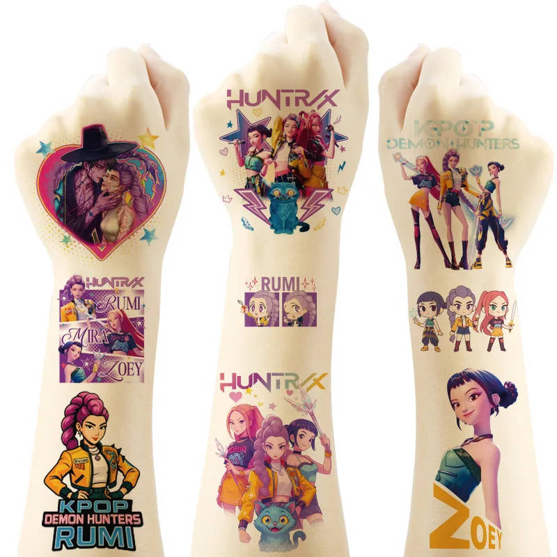 8PCS/Set K-Pop Demon Hunters Tattoo Stickers Cartoon Tattoo Stickers Temporary Tattoo Cosplay Gala kpop Halloween Birthday Party
8PCS/Set K-Pop Demon Hunters Tattoo Stickers Cartoon Tattoo Stickers Temporary Tattoo Cosplay Gala kpop Halloween Birthday Party