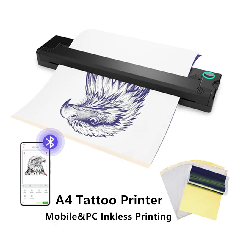 Mini Wireless Bluetooth Tattoo Printer Inkless Portable Tattoo Stencil Transfer Thermal Printer Compatible With Phone/Tablet/PC
Mini Wireless Bluetooth Tattoo Printer Inkless Portable Tattoo Stencil Transfer Thermal Printer Compatible With Phone/Tablet/PC