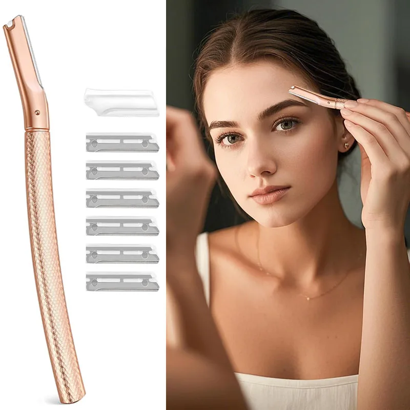 Women's Eyebrow Razor Face Dermaplaning Tool for Exfoliation And Peach Fuzz Removal with 6 Refill Blades Facial Care
Women's Eyebrow Razor Face Dermaplaning Tool for Exfoliation And Peach Fuzz Removal with 6 Refill Blades Facial Care