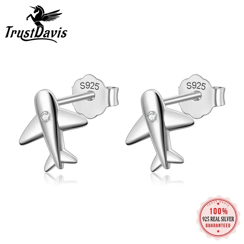 TrustDavis Real 925 Sterling Silver Aircraft Airplane Plane Stud Earrings For Women Wedding Fine 925 Earring Jewelry Gift DS222
TrustDavis Real 925 Sterling Silver Aircraft Airplane Plane Stud Earrings For Women Wedding Fine 925 Earring Jewelry Gift DS222