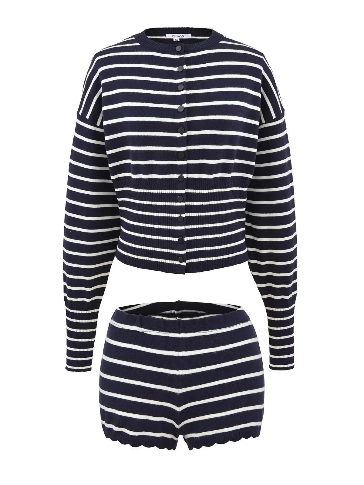 Dave&di Navy Blue Striped Contrasting Top Slim Fit Shorts Set New Two Piece Set Women's Suit
Dave&di Navy Blue Striped Contrasting Top Slim Fit Shorts Set New Two Piece Set Women's Suit
