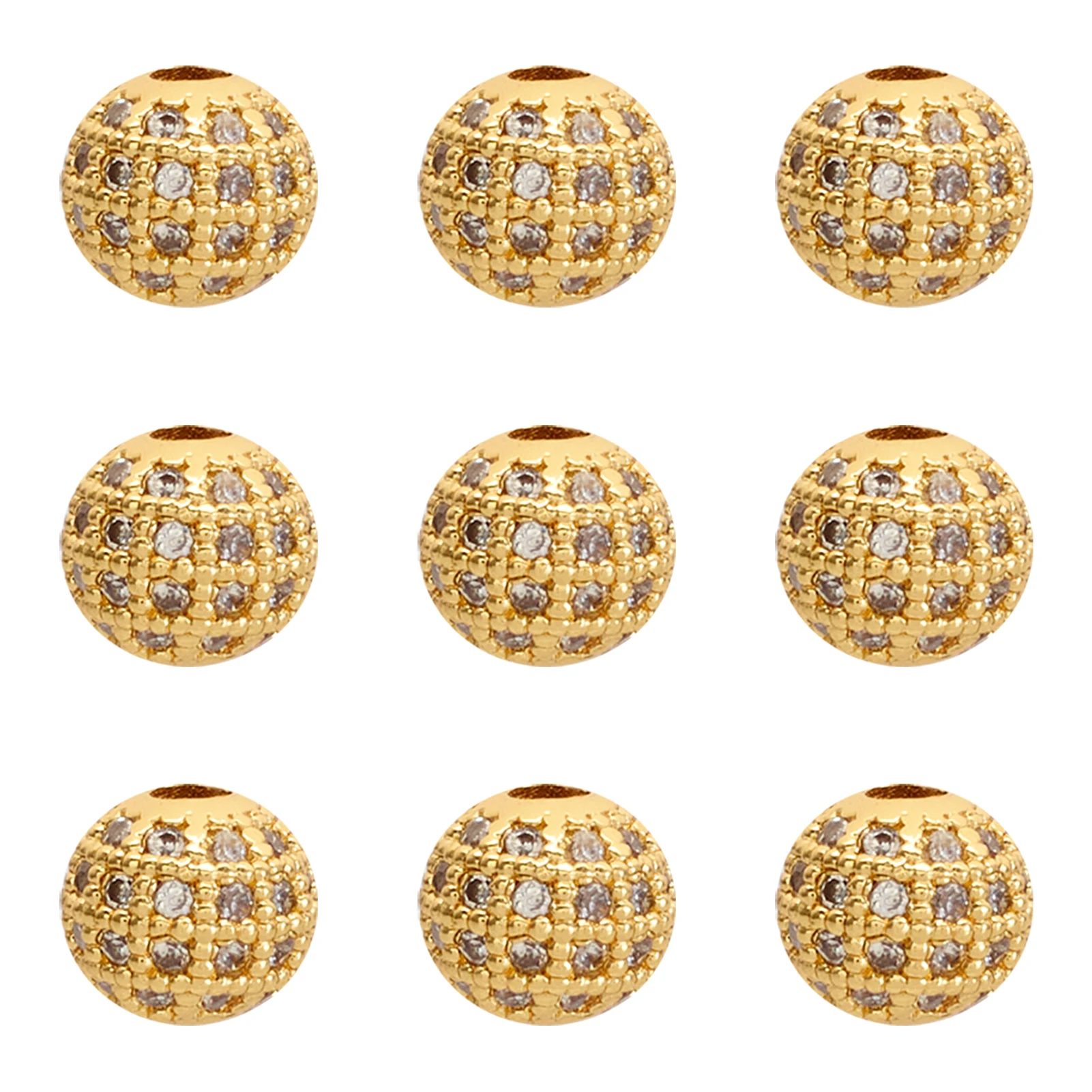 10pcs 6/8/10/12mm Round Brass Ball Pave Cubic Zirconia Charm Bead Metal Rhinestone Bead for Jewelry Making DIY Bracelet Necklace
10pcs 6/8/10/12mm Round Brass Ball Pave Cubic Zirconia Charm Bead Metal Rhinestone Bead for Jewelry Making DIY Bracelet Necklace