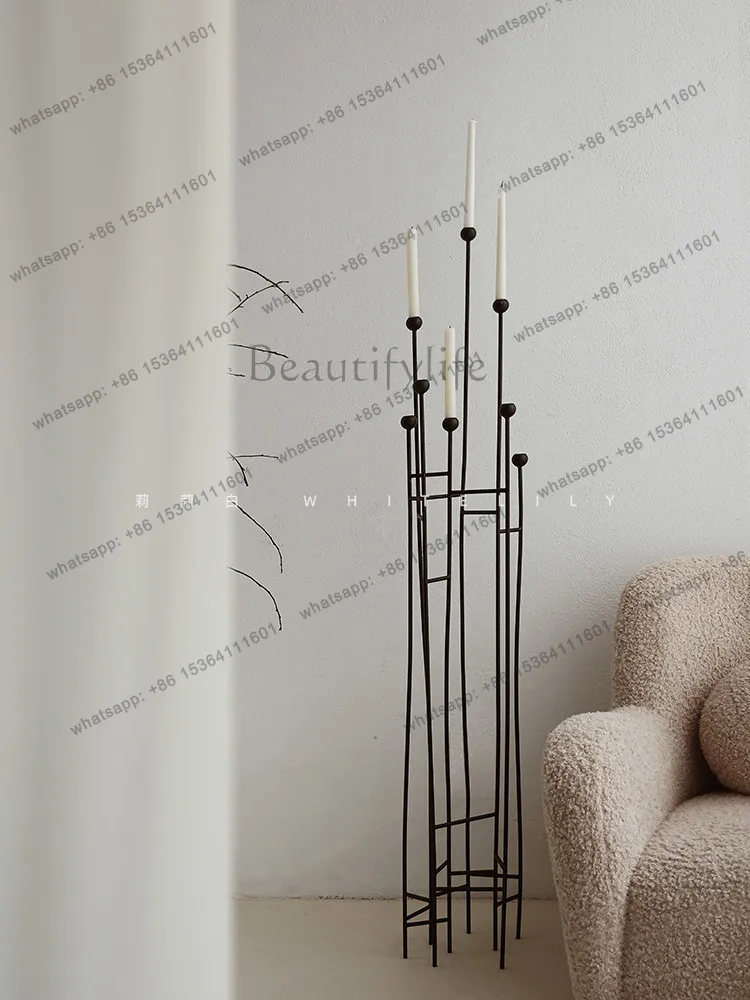 Floor-to-ceiling candlestick wabi-sabi wrought iron multi-head scented candle stand retro zen ornament
Floor-to-ceiling candlestick wabi-sabi wrought iron multi-head scented candle stand retro zen ornament