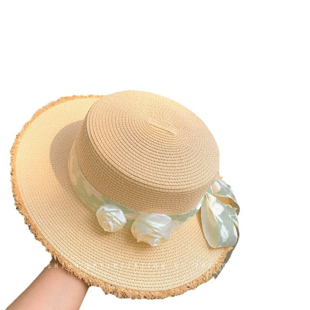 Sunshade French Style Lace Floral Brim Cap Flat Top Lolita Sunscreen Hat Sweet Wide Brim Straw Woven Hat Seaside
Sunshade French Style Lace Floral Brim Cap Flat Top Lolita Sunscreen Hat Sweet Wide Brim Straw Woven Hat Seaside
