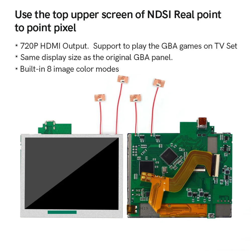 720P HDMI GANi LCD For GBA Retro Pixel Backlight LCD Screen For Game Boy Advance Console
720P HDMI GANi LCD For GBA Retro Pixel Backlight LCD Screen For Game Boy Advance Console