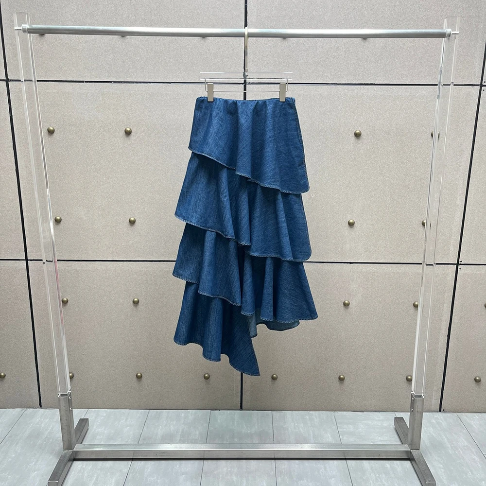 Cotton Blend Y2K Women's Denim Skirt Layered Waist Slim Fit Asymmetric Straight Design Elegant Commuter Style for Early Autumn
Cotton Blend Y2K Women's Denim Skirt Layered Waist Slim Fit Asymmetric Straight Design Elegant Commuter Style for Early Autumn