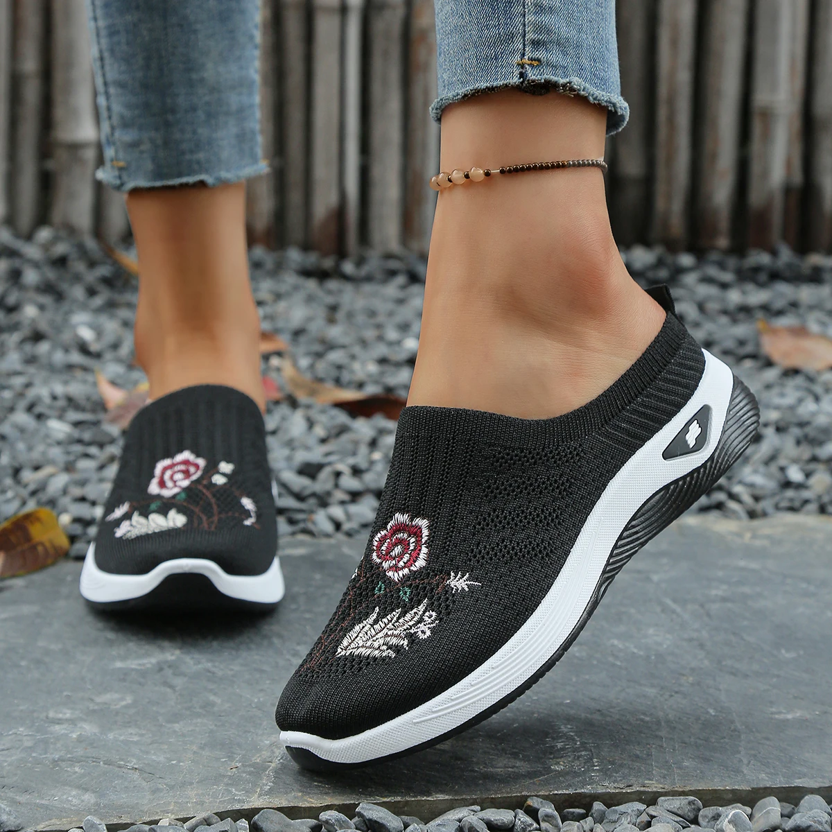 Women's Floral Embroidered Mesh Mule Sneakers,Breathable Slip-On Backless Walking Shoes,Lightweight Non-slip Sandals,DropShippin
Women's Floral Embroidered Mesh Mule Sneakers,Breathable Slip-On Backless Walking Shoes,Lightweight Non-slip Sandals,DropShippin