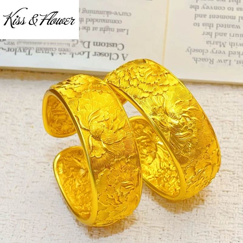 KISS&FLOWER Gold Vintage Peony Flower Bangle Bracelets For Women Wedding Party Birthday Christmas Bride Mother Girl Gifts BT5385
KISS&FLOWER Gold Vintage Peony Flower Bangle Bracelets For Women Wedding Party Birthday Christmas Bride Mother Girl Gifts BT5385
