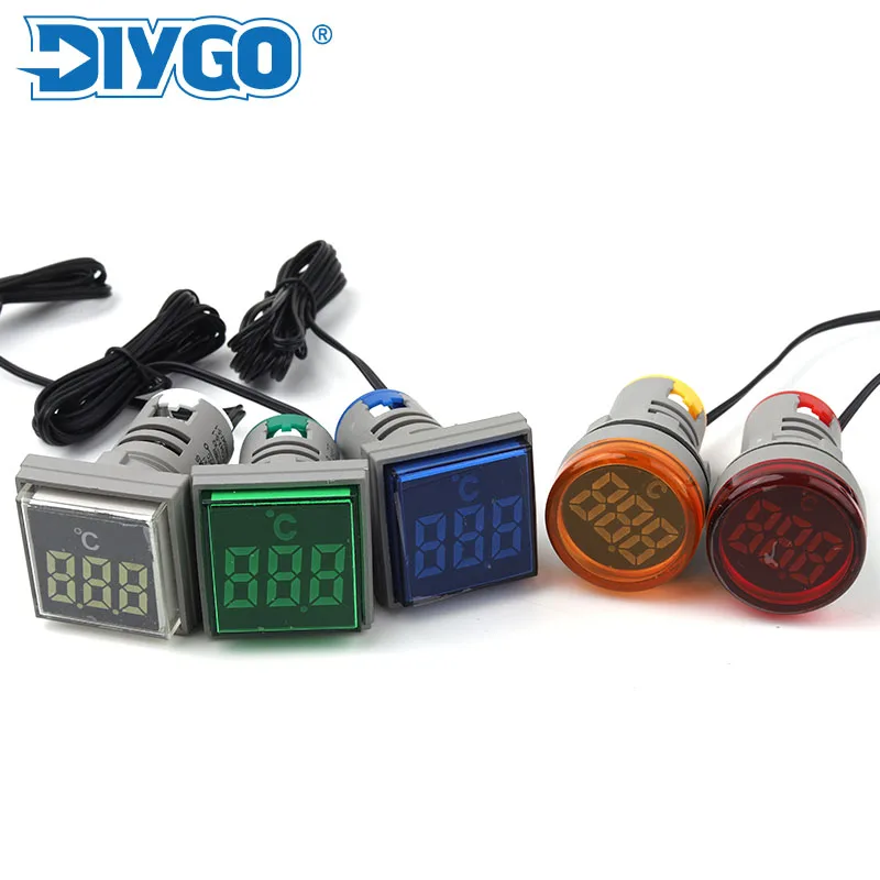 Round/Square 22mm Digital LED Thermomete Display lamp Monitor Panel Meter Measuring Range -20-199 Celsius with Temperature Probe
Round/Square 22mm Digital LED Thermomete Display lamp Monitor Panel Meter Measuring Range -20-199 Celsius with Temperature Probe