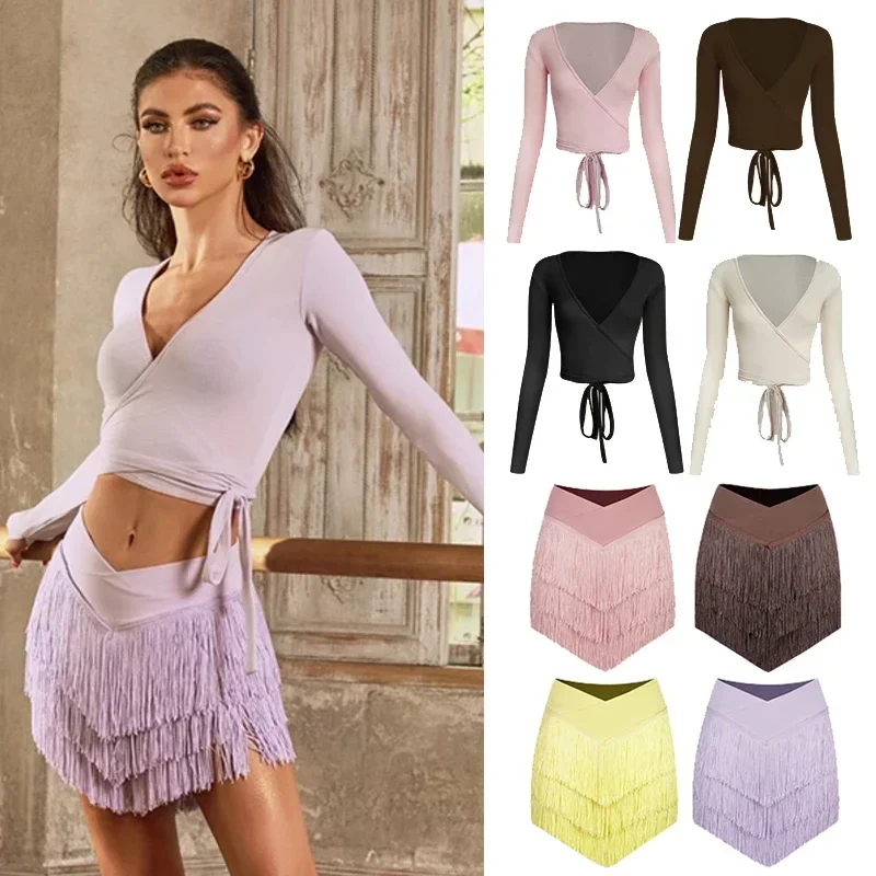 Latin Dance Clothes Women Cha Cha Rumba Samba Dance Performance Clothing V Neck Tops Fringe Skirt Long SLeeves Dress DNV21788
Latin Dance Clothes Women Cha Cha Rumba Samba Dance Performance Clothing V Neck Tops Fringe Skirt Long SLeeves Dress DNV21788