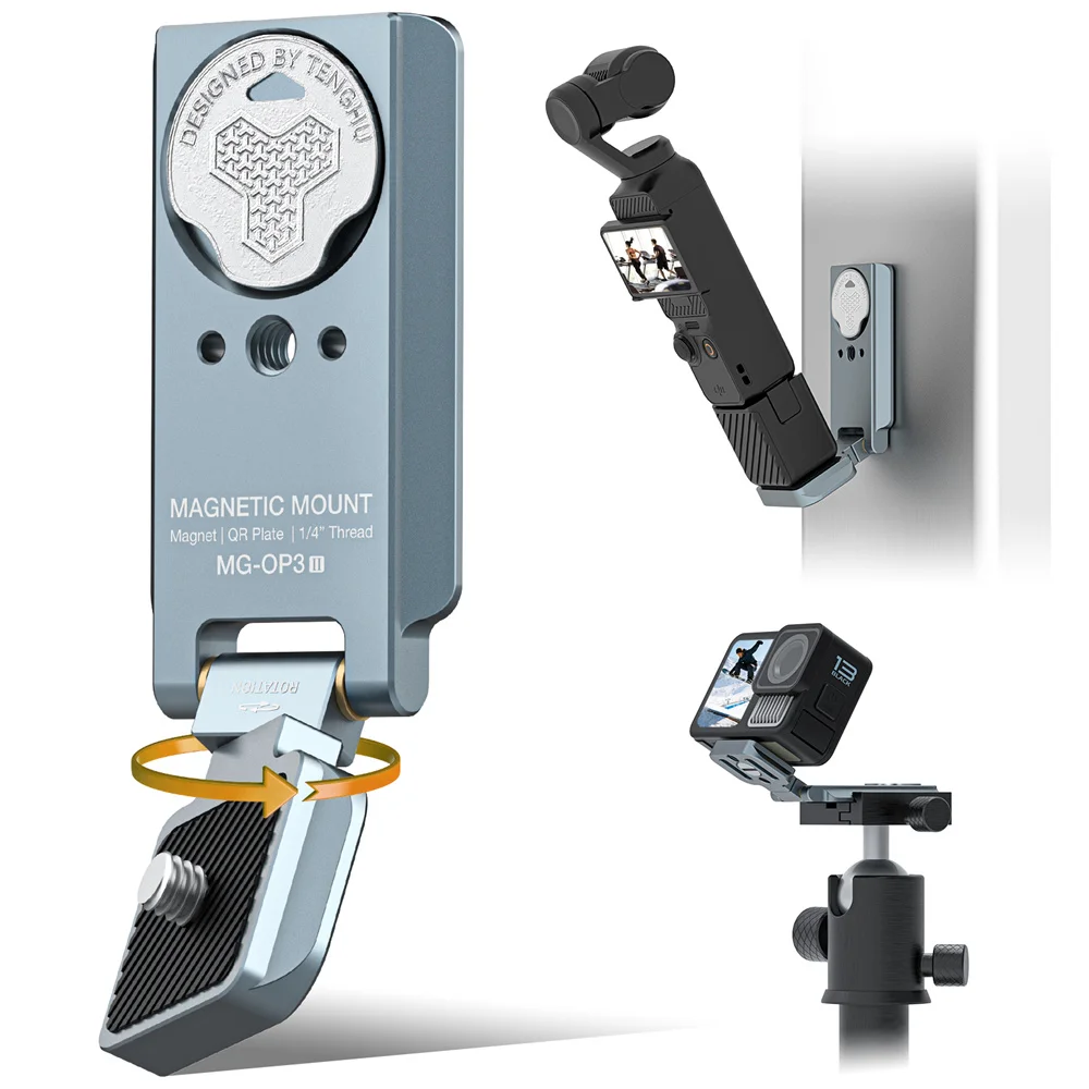 CAMOLO Magnetic Mount Stand for DJI Osmo Pocket 3 Magnet Expansion Bracket with 1/4-20 & Arca-Swiss For Car Wall Video Shooting
CAMOLO Magnetic Mount Stand for DJI Osmo Pocket 3 Magnet Expansion Bracket with 1/4-20 & Arca-Swiss For Car Wall Video Shooting