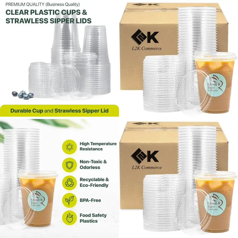 Набор из 1000 прозрачных пластиковых стаканов для кофе объемом 24 унции с крышками (1000 стаканов + 1000 крышек)
Набор из 1000 прозрачных пластиковых стаканов для кофе объемом 24 унции с крышками (1000 стаканов + 1000 крышек)