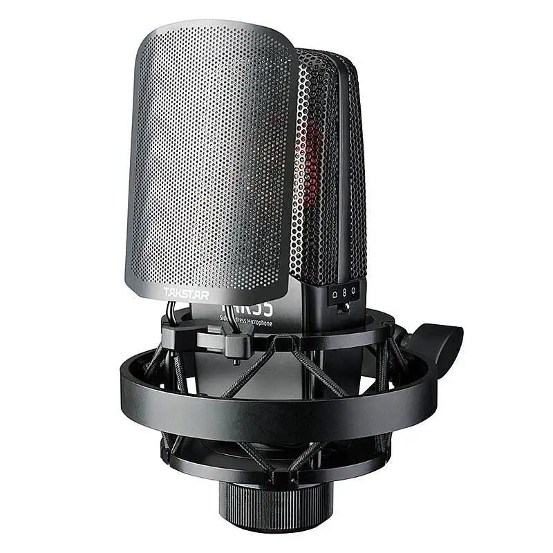 TAK55 Large Diaphragm Condenser Microphone with Shock Mount and Pop Filter, for Vocal Recording, Podcasting, Streaming
TAK55 Large Diaphragm Condenser Microphone with Shock Mount and Pop Filter, for Vocal Recording, Podcasting, Streaming