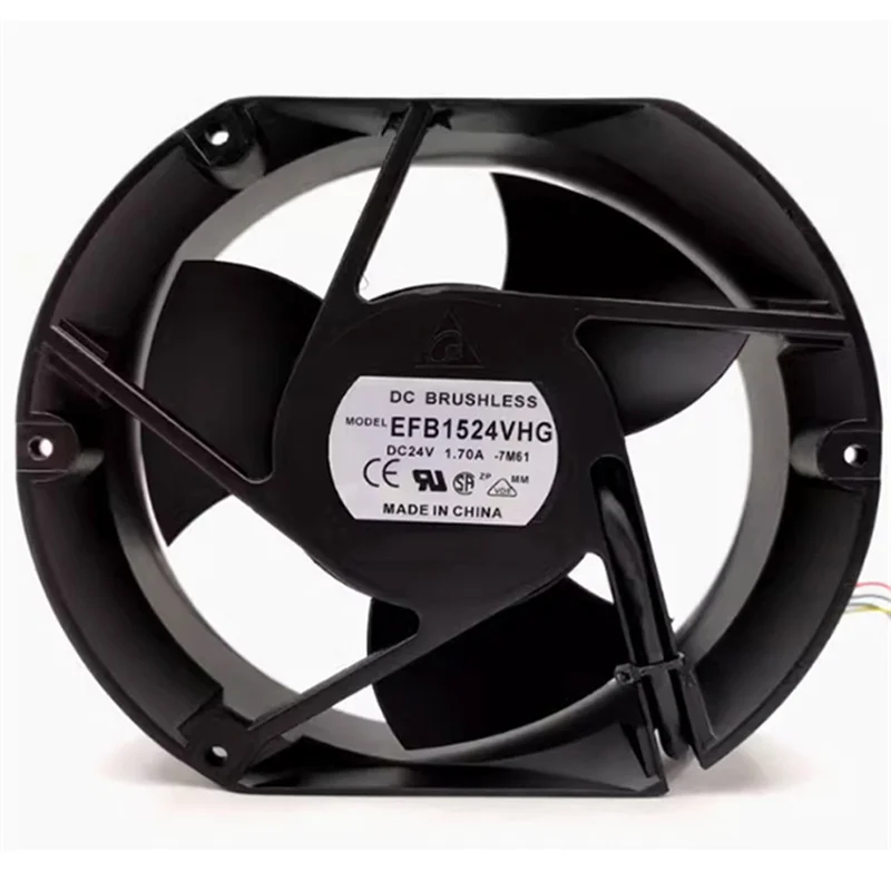 EFB1524VHG DC24V 1.7A 172x150x51mm Industrial Cooling Fan 17251 15051 Ball Bearing Axial Fan for Inverter UPS
EFB1524VHG DC24V 1.7A 172x150x51mm Industrial Cooling Fan 17251 15051 Ball Bearing Axial Fan for Inverter UPS